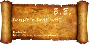 Botyán Brúnó névjegykártya